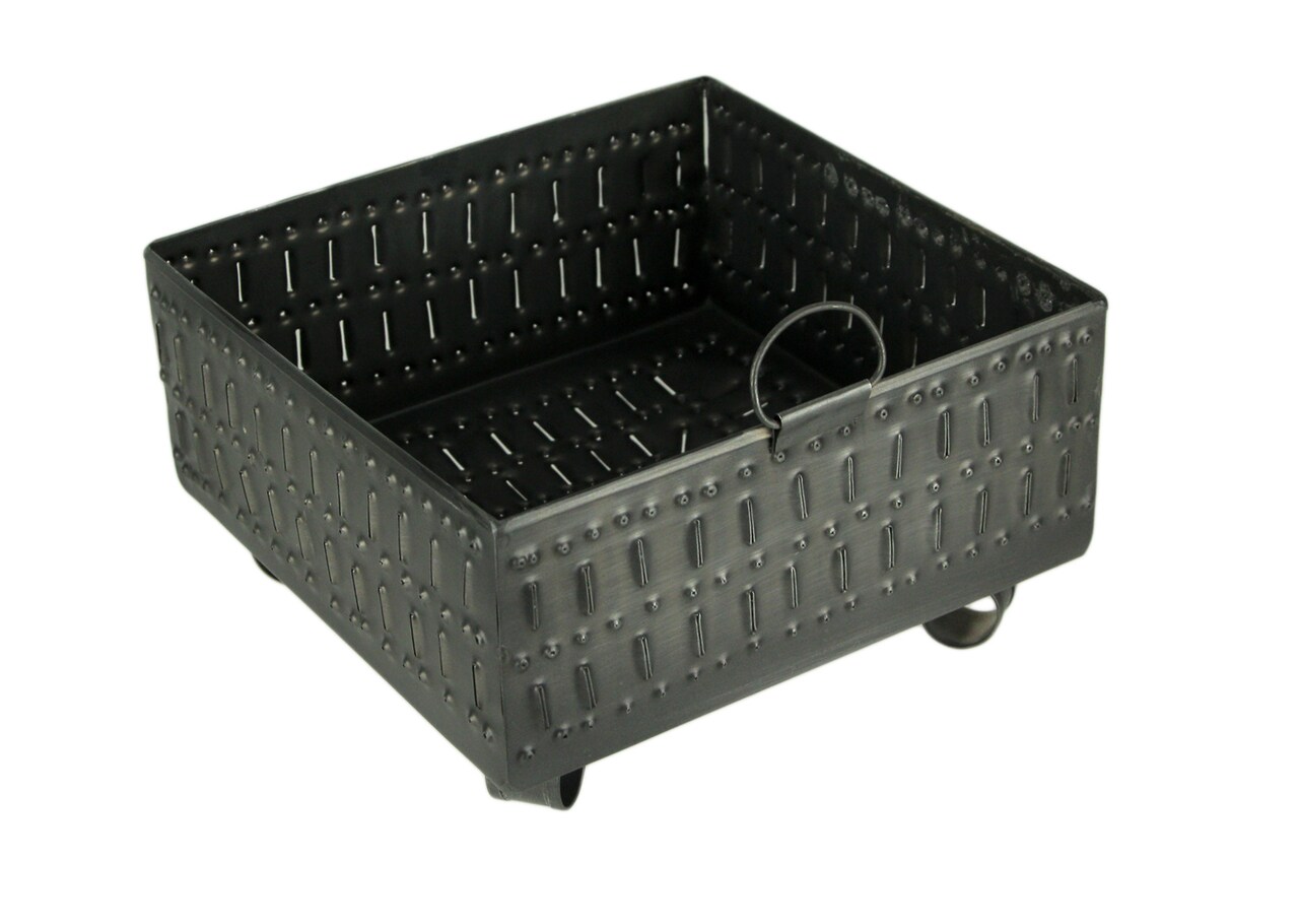 Primitive Perforated Tin Napkin Holder Box Dining Table or Kitchen Decor